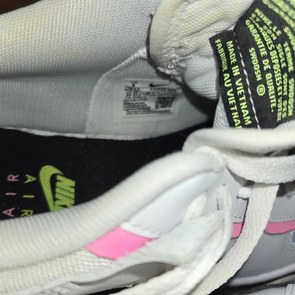 Nike Air Force 1 White Sneakers with Pink and Blue Accents - Picture 8 of 12